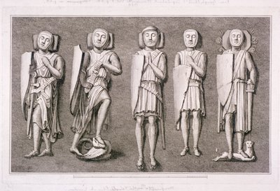 Vijf Beeltenissen van Ridders uit Temple Church, Londen door James Basire I
