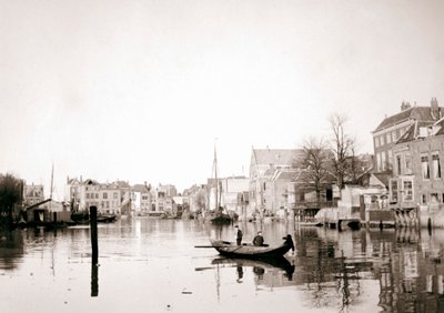 Boot op het kanaal, Dordrecht, Nederland, 1898 door James Batkin