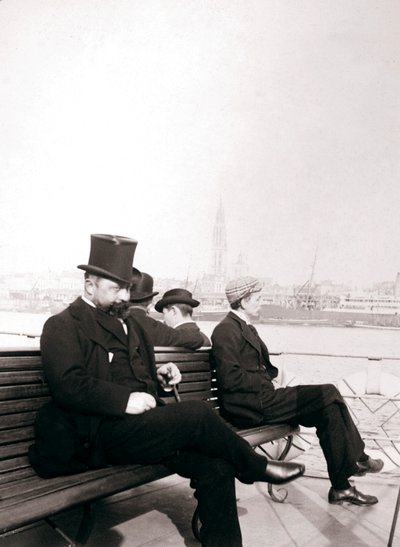 Passagiers op een veerboot, Rotterdam, 1898 door James Batkin