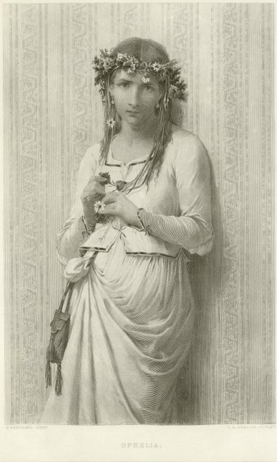 Ophelia (gravure) door James Bertrand