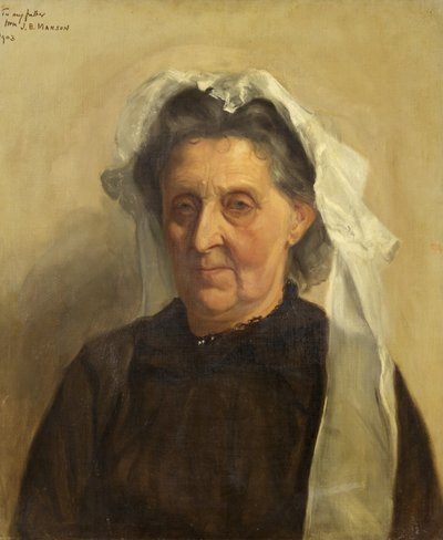 Oude Vrouw met een Witte Muts, 1903 door James Bolivar Manson