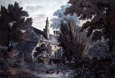Landschap met huis bij een vijver, 19e eeuw door James Bourne