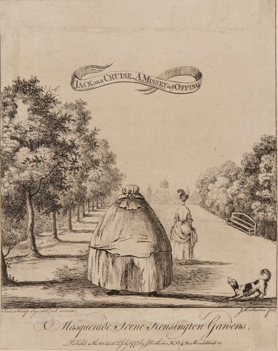 Maskerade scène Kensington Gardens door James Bretherton