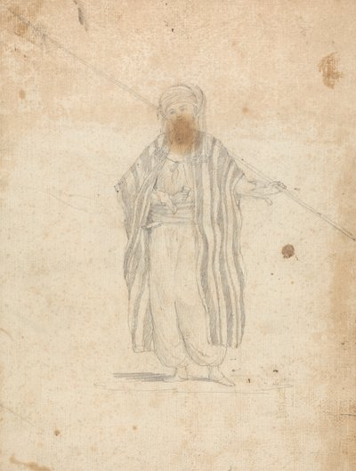 Man met een burnoes en een speer door James Bruce