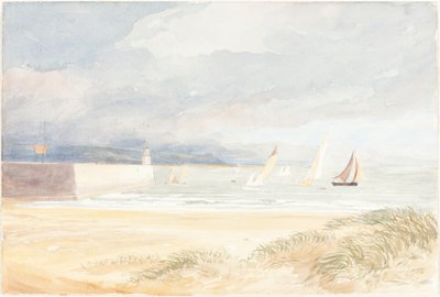 Kustscène met Zeilboten Portland, Dorset, 1822-1839 door James Bulwer