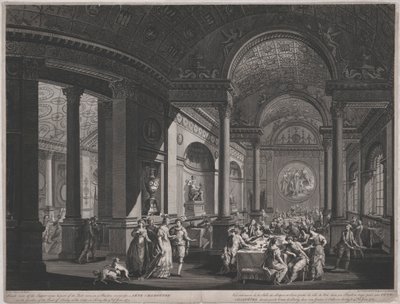 Fête Champêtre, 9 juni 1774 (binnen in de eetzaal) door James Caldwall