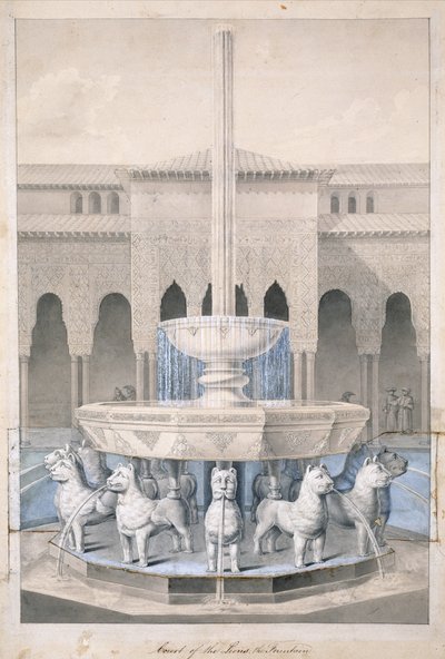Fontein in de Hof van de Leeuwen, Alhambra, uit The Arabian Antiquities of Spain door James Cavanagh Murphy