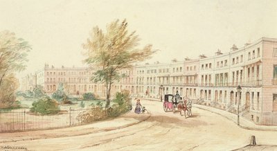 Royal Crescent, Cheltenham, c.1850 door James Charles Oldmeadow