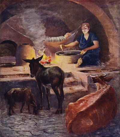Interieur van een Fellahheen Huis, vroege ochtend in de Winter door James Clark