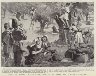 Met de Kaiser in het Heilige Land, in een olijfboomgaard bij Bethlehem door James Clark