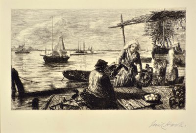 Een Marktboot, Holland door James Clarke Hook