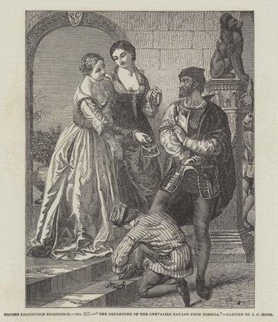 Het vertrek van de Chevalier Bayard uit Brescia door James Clarke Hook