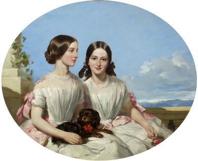 De zusters, Annie en Henrietta Marie Shaw door James Curnock