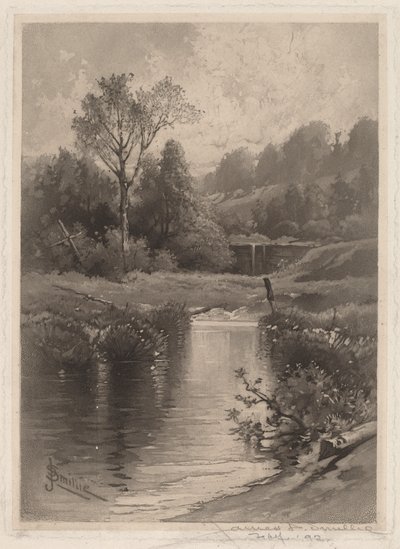 Een oude dam bij Montrose door James David Smillie