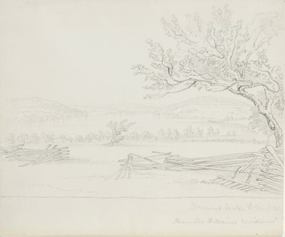 Derwent Lake vanaf de residentie van de heer W. Mains, 1843 door James David Smillie