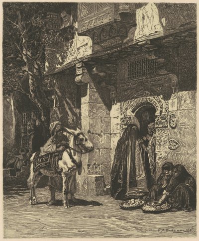 Een Dame uit Caïro op Bezoek door James David Smillie, after Frederic Arthur Bridgman