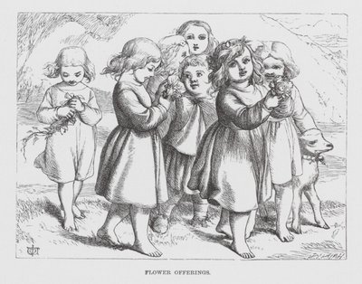 Bloemoffers (gravure) door James Dawson Watson