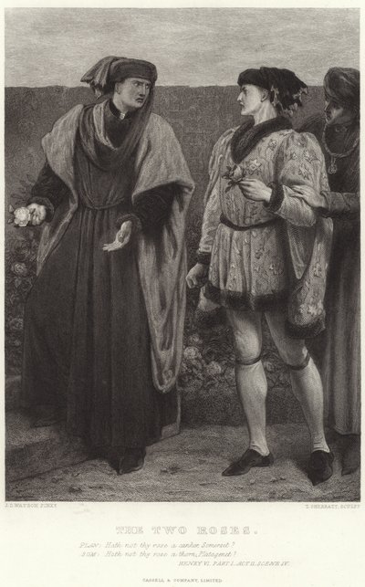 De Twee Rozen, Henry VI, Deel I, Act II, Scene IV door James Dawson Watson