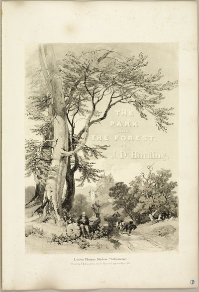 Beuk en Eik (Frontispice), uit Het Park en het Bos door James Duffield Harding