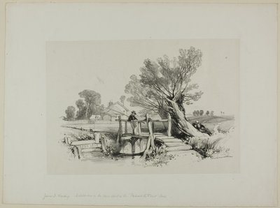 Landschap met vissende jongen door James Duffield Harding