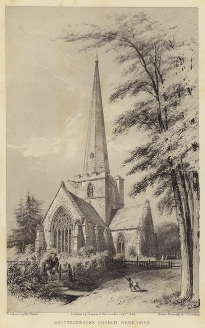 Shottesbrooke Kerk, Berkshire door James Duffield Harding