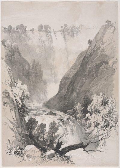 Schetsen Thuis en in het Buitenland: Watervallen van Terni door James Duffield Harding