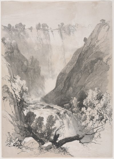 Schetsen thuis en in het buitenland: Watervallen van Terni, 1830 door James Duffield Harding