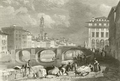 De Brug van Santa Trinita door James Duffield Harding