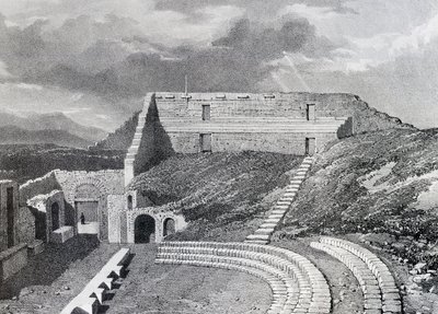 Tragisch theater, 1828 door James Duffield Harding