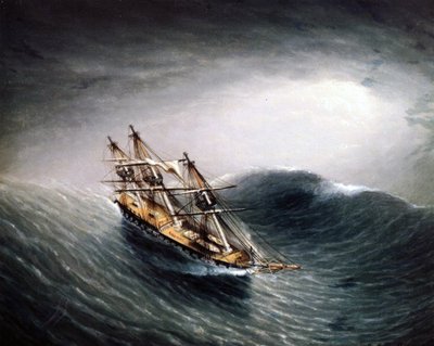 Een Schoener in Zware Zee door James E. Buttersworth