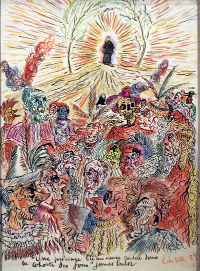 Heldere aanwezigheid verloren in het hof van de gekken door James Ensor