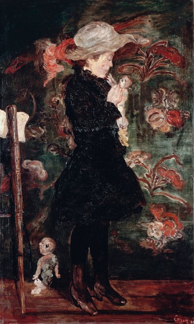 Kind met pop (Madchen mit Puppe) door James Ensor