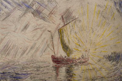 Christus kalmeert de storm door James Ensor