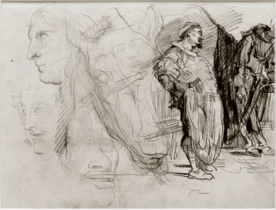 Don Quichot en paardenhoofd door James Sidney Ensor