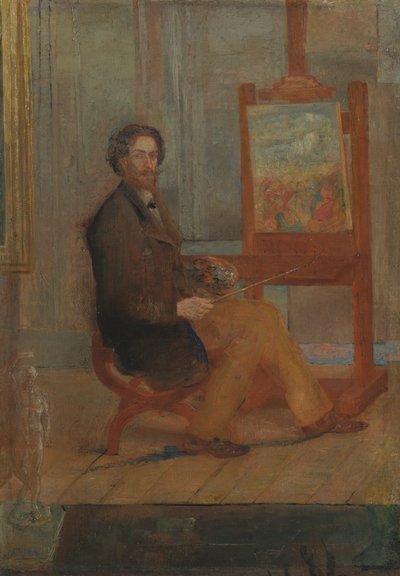 Ensor bij zijn schildersezel, ca.1886 (olieverf op doek) door James Ensor