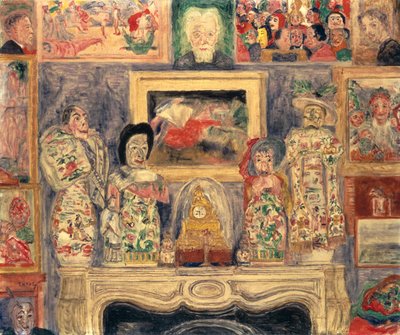 Interieur met drie portretten door James Ensor