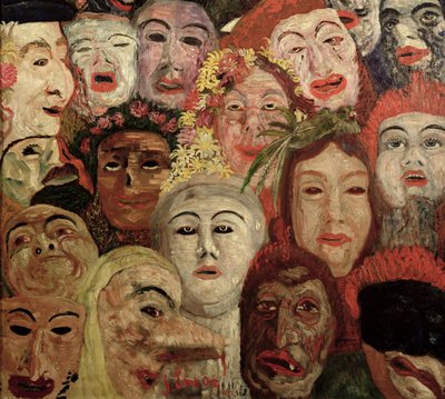 Mijn portret omringd door maskers door James Ensor