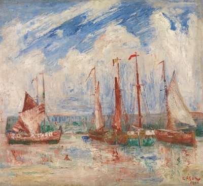 Haven van Oostende, c.1900-04 door James Ensor