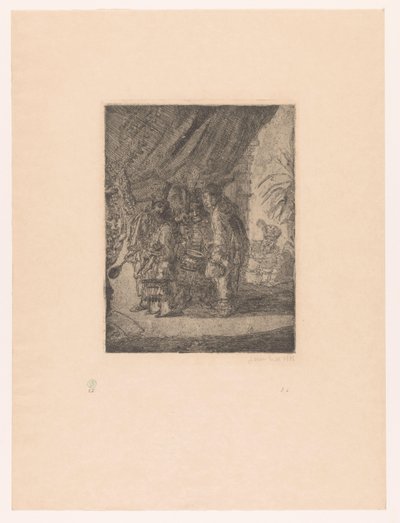 Perzische geneesheren onderzoeken de stoelgang van koning Darius door James Ensor
