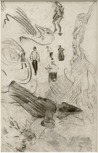 Silhouetten en groteske figuren door James Sidney Ensor