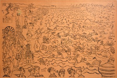 Het baden in Oostende door James Ensor