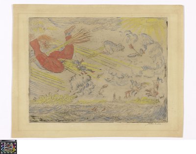 Zauberer im Sturmwind door James Ensor
