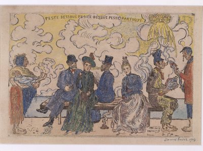 Verpesting beneden, verpesting boven, verpesting overal door James Ensor