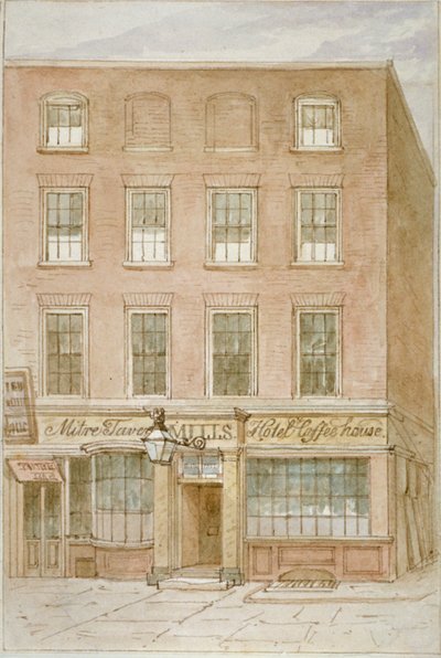 The Mitre Tavern, koffiehuis en hotel aan Mitre Court, Fleet Street, City of London, 1850 door James Findlay