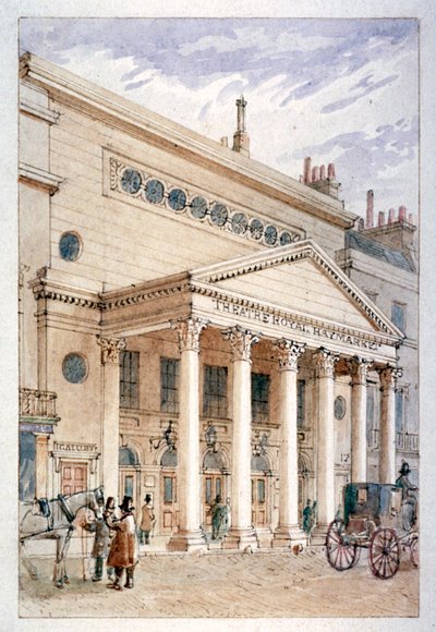 Theatre Royal, Haymarket, Westminster, Londen, ca. 1840 door James Findlay