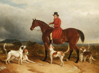 William Phillips van Risca Manor, Monmouthshire met honden door James Flewitt Mullock