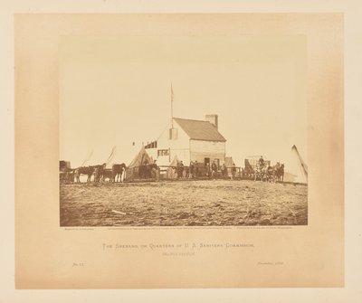 De Shebang, oftewel de kwartieren van de U. S. Sanitary Commission, Brandy Station door James Gardner