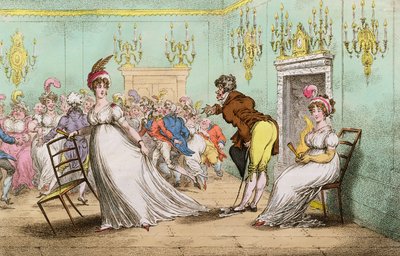 Een brede hint om niet te dansen, uitgegeven door Hannah Humphrey in 1804 door James Gillray