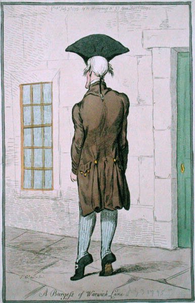 Een Burgess van Warwick Lane door James Gillray