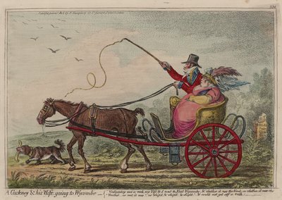 Een Cockney en zijn vrouw op weg naar Wycombe door James Gillray